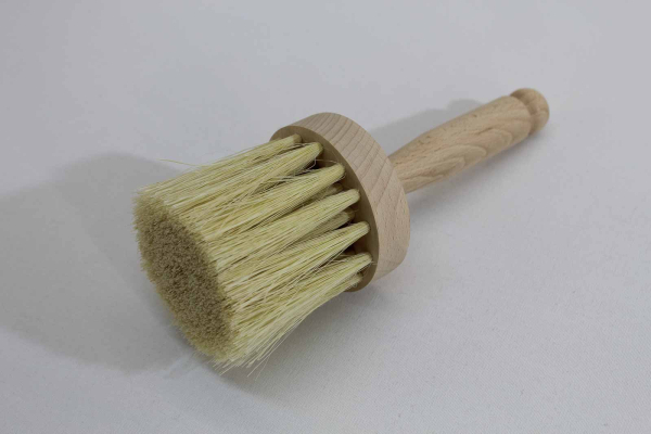 Flächenstreicher 80 mm rund mit Holzgriff / Fibre